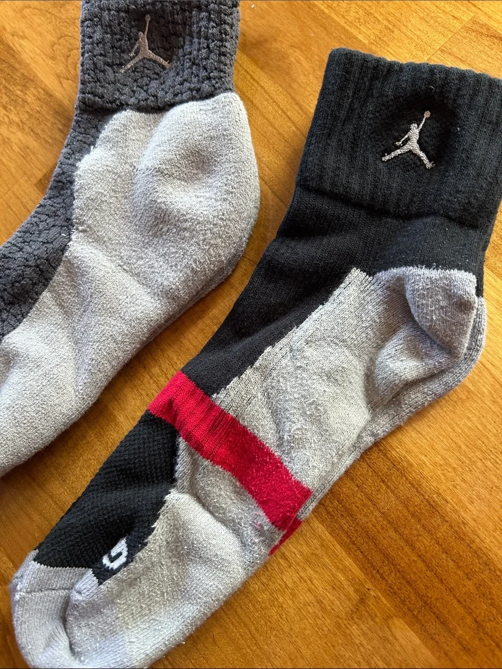 Jordan Gray, Black & Red Athletic Socks - Pair